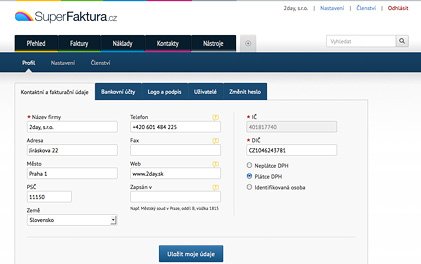 Fakturace Superfaktura.cz
